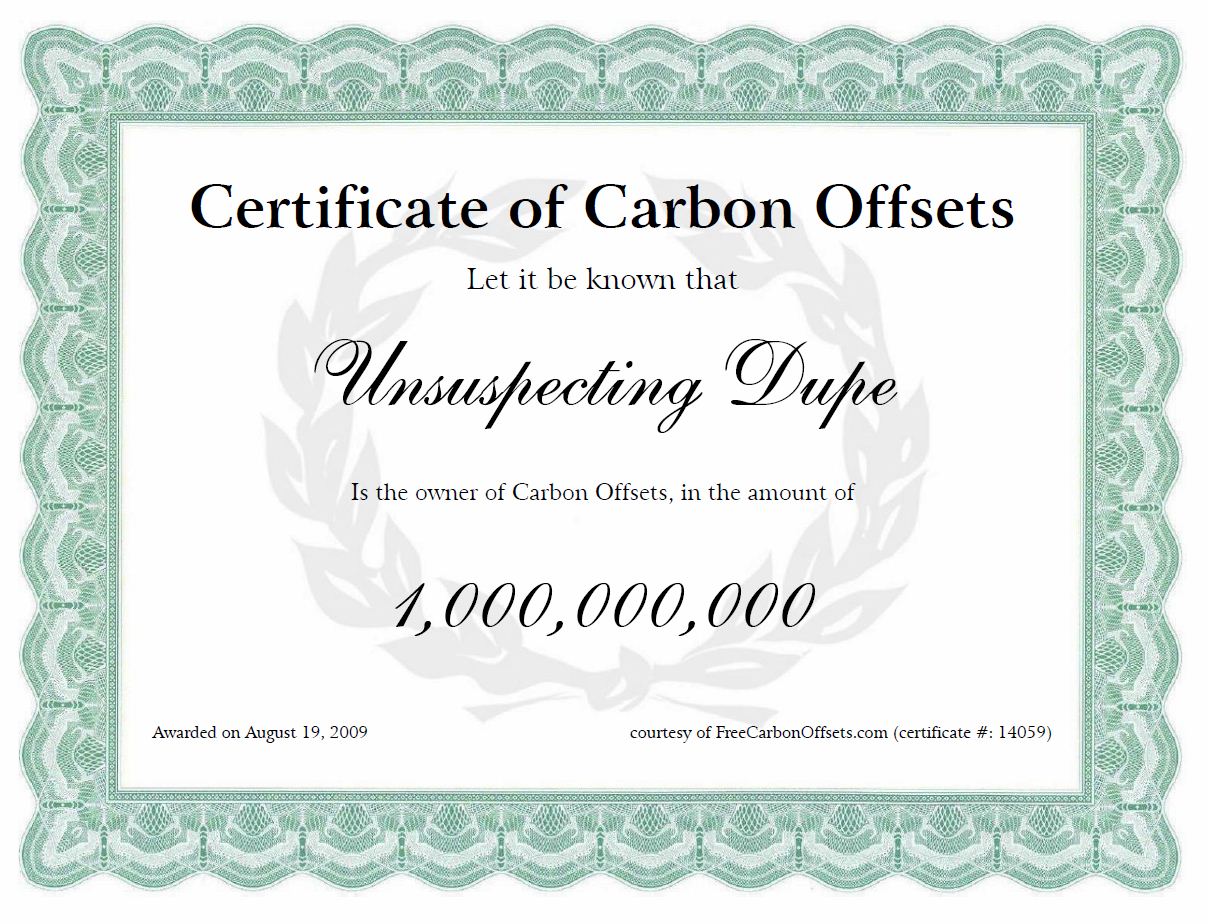 certificado de crédito de carbono