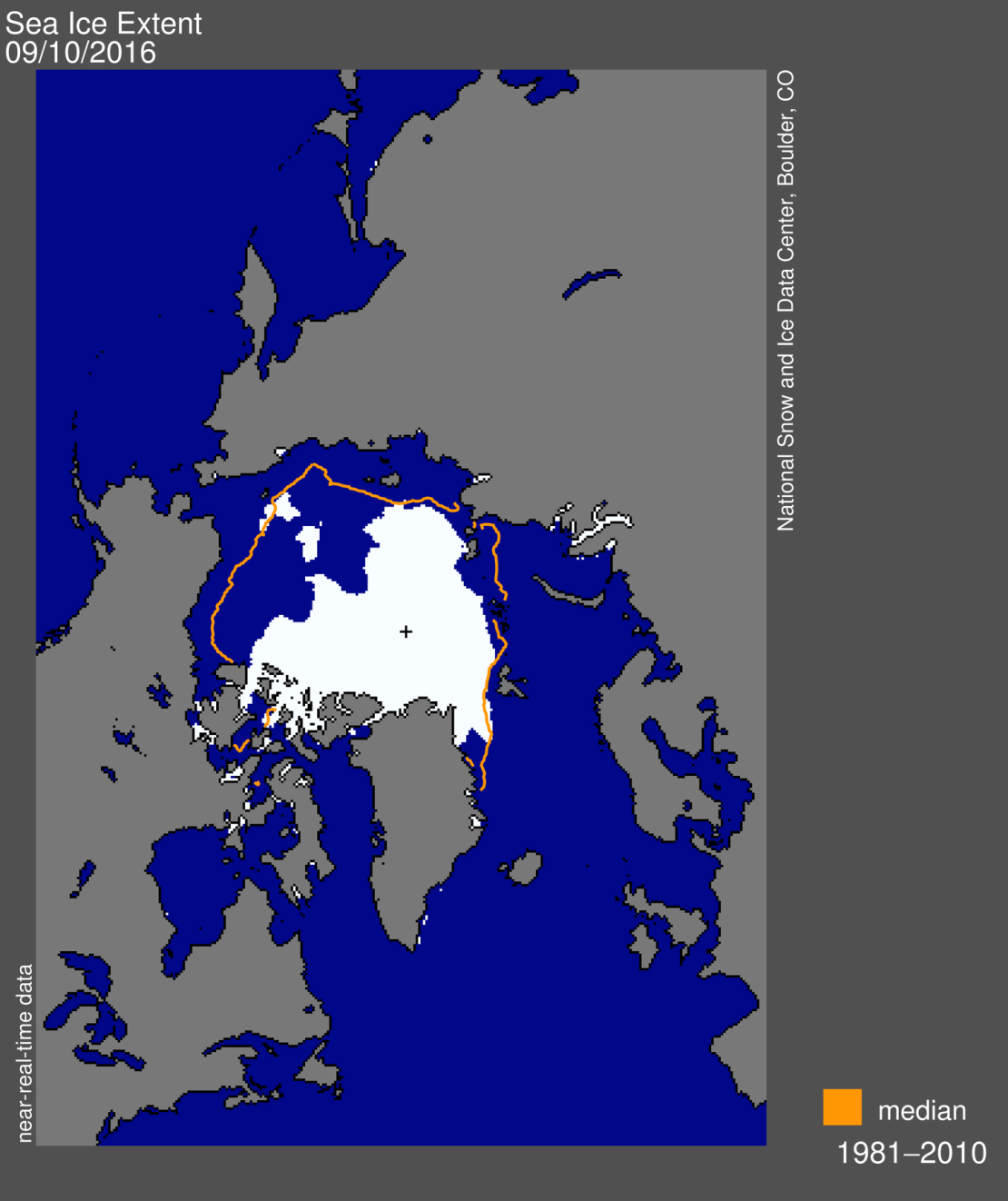 Extensión del hielo marino 2016 10 de septiembre_NSIDC_minimum declarado